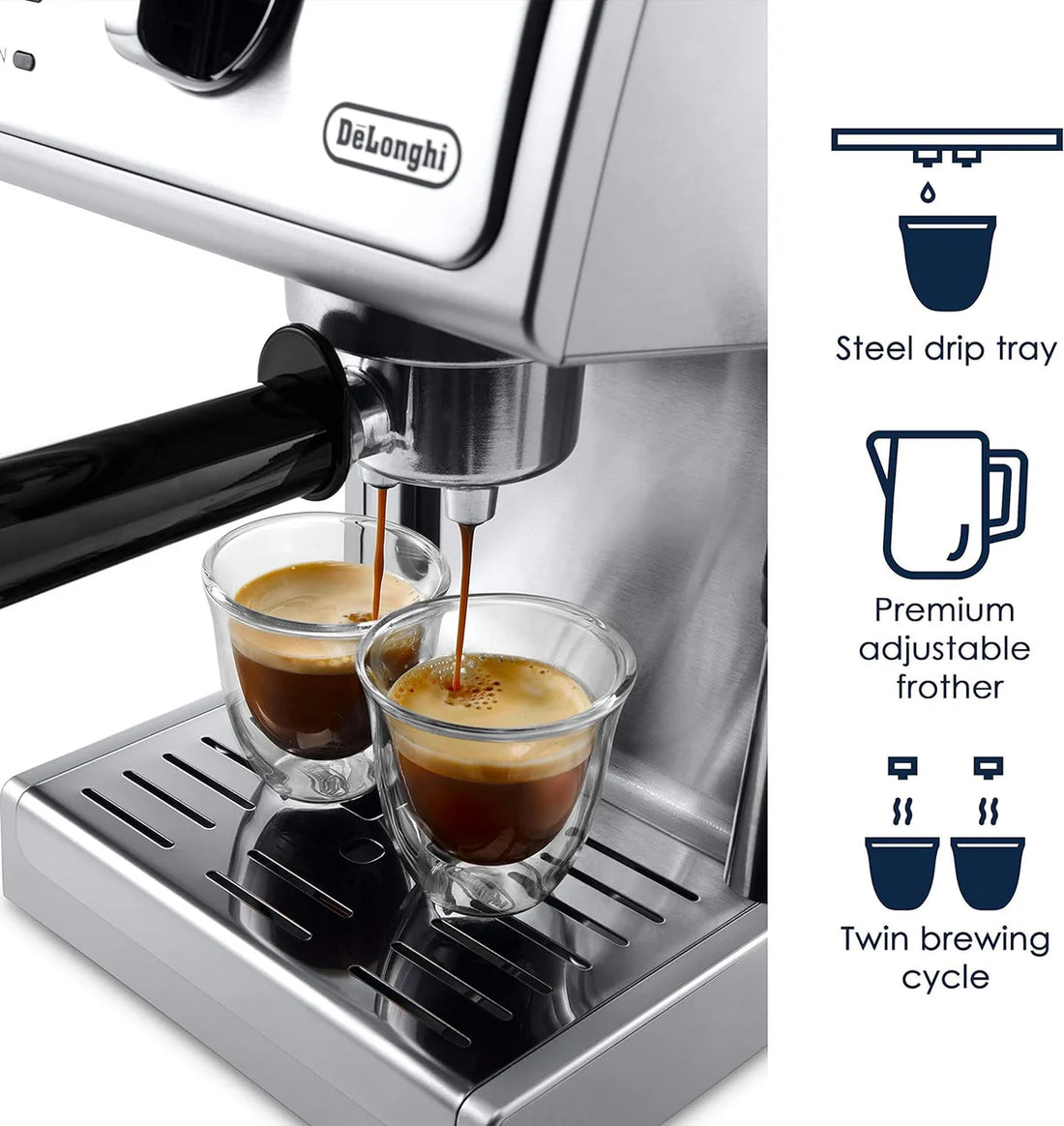 De’Longhi 15 Bar Manual Espresso Cappuccino Machine, [ECP3620]